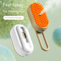 BABBAK'S LTD Pet Electric Spray Comb – Grooming & Massage for Cats & Dogs (Khaki/White)