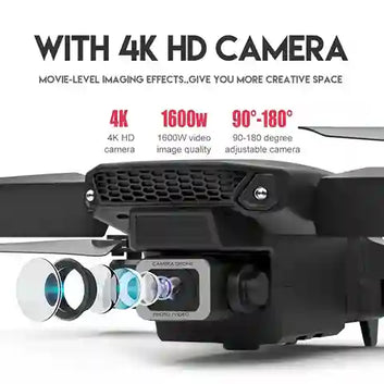 BABBAK'S LTD KDBFA E88 Pro WiFi FPV Drone – Foldable 4K/1080P HD Camera Quadcopter with Live Video & Height Hold