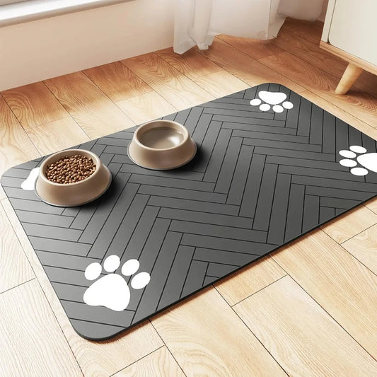 BABBAK'S LTD Absorbent Pet Feeding Mat – Quick‑Dry Food & Water Bowl Placemat with Waterproof Backing