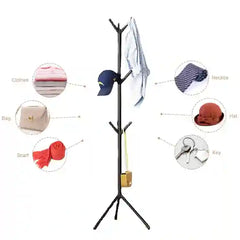 BABBAK'S LTD Modern Tree Branch Coat Rack – 9-Hook Clothing & Hat Storage Stand