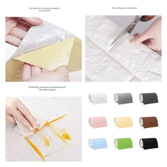 BABBAK'S LTD Retro 3D Brick Wall Sticker – Self-Adhesive Waterproof PVC Wallpaper 70cm x 2m