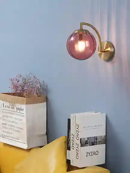 BABBAK'S LTD LZPZ RUI Modern Wall Lamps – Elegant LED Lighting for Bedroom & Hallway (Metal + Glass, Blue/Gray/Green)