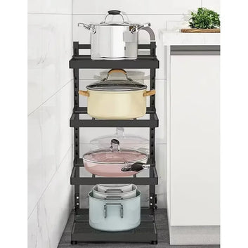 BABBAK'S LTD Multi‑Layer Cabinet & Pantry Organizer – Freestanding Kitchen Storage Rack – Durable Mixed Material – Easy Assembly