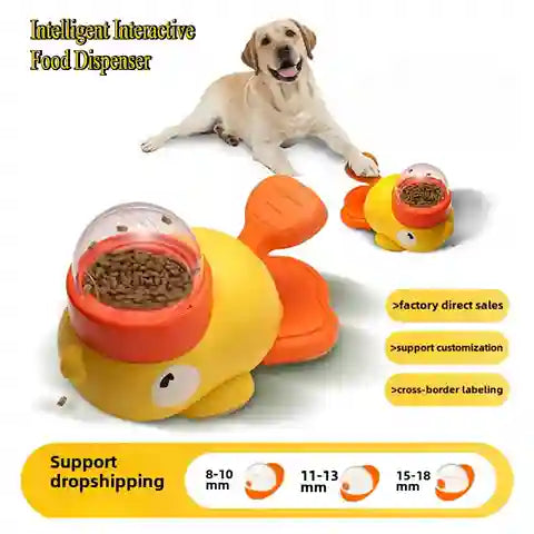 BABBAK'S LTD Duck‑Shaped Pet Snack Feeder – Interactive Dog & Cat Food Dispenser for Training & Slow Feeding