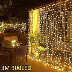 BABBAK'S LTD 3M LED Curtain String Lights – 8‑Mode USB Fairy Garland for Holiday & Wedding Decor