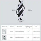 BABBAK'S LTD DARHYN Three Curved Lines LED Wall Lamp – Modern Dimmable Aluminum & Acrylic Light for Bedroom, Living Room, Dining Area (Black/White)