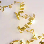 BABBAK'S LTD Golden Silver Leaf LED Fairy Lights – Battery Powered Decorative String Lights for Home & Events