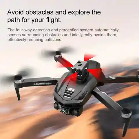 BABBAK'S LTD V168 8K Triple Camera Drone – GPS, Brushless Motors & 4-Way Obstacle Avoidance