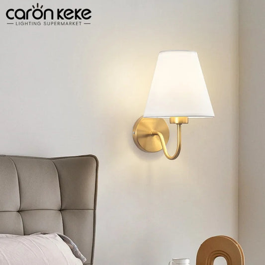 BABBAK'S LTD Retro Fabric Wall Lamp – E27 LED Light Fixture for Bedroom, Living Room & Hotel