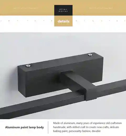 BABBAK’S LTD DAMIASMIL Modern LED Bathroom Mirror Lamp – Wall Mounted, Aluminum, Black/Ivory, Energy-Efficient Lighting