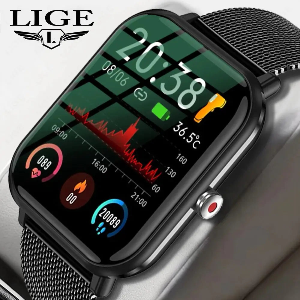 BABBAK'S LTD LIGE Full Touch Screen Smartwatch – IP67 Waterproof Fitness Tracker with Heart Rate & Sleep Monitoring