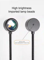 BABBAK'S LTD Mini RGB Sunset Projection Lamp – USB Atmosphere Night Light for Bedroom & Photography