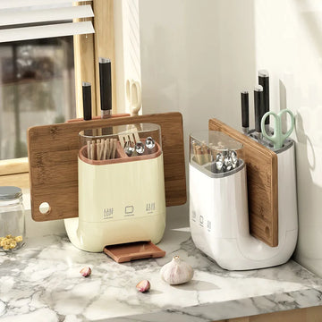 BABBAK'S LTD Multi‑Functional Kitchen Shelf – Cutting Board, Knife & Chopstick Holder with Countertop Drain