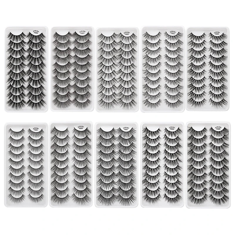 BABBAK'S LTD Fluffy Wispy Natural Mink Lashes – Multipack 3D Handmade False Eyelashes