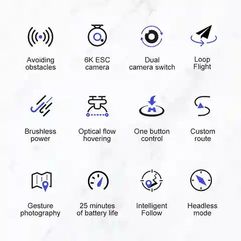 BABBAK'S LTD KBDFA S2S Mini Drone – Foldable Obstacle Avoidance Drone with 4K/8K HD Camera