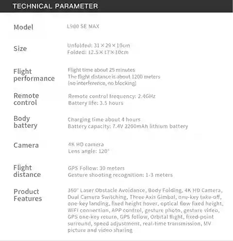 BABBAK'S LTD L900 Pro SE MAX 5G WiFi Brushless GPS Drone – 4K Dual Camera with Obstacle Avoidance