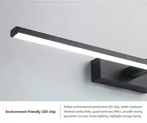 BABBAK’S LTD DAMIASMIL Modern LED Bathroom Mirror Lamp – Wall Mounted, Aluminum, Black/Ivory, Energy-Efficient Lighting