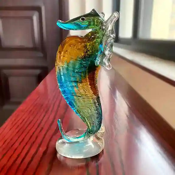 Colorful Seahorse Glass Figurine Collectible Art | BABBAK'S LTD