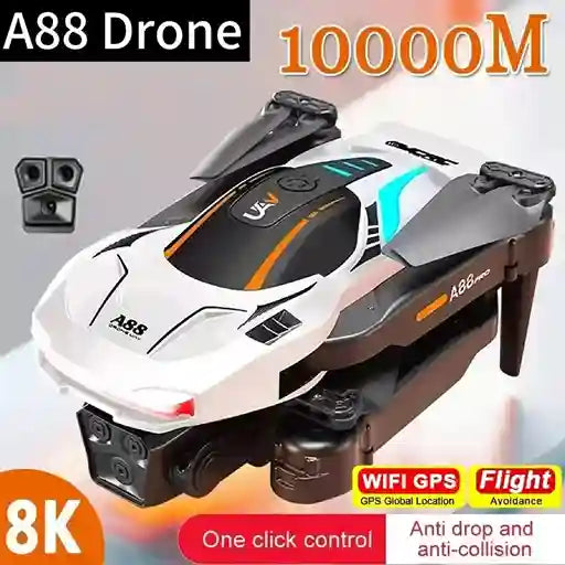 BABBAK’S LTD New A88 8K GPS Dual Camera Drone – 5G Obstacle Avoidance, 50X Zoom, Brushless Motor, 48-Min Flight