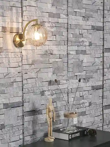 BABBAK'S LTD LZPZ RUI Modern Wall Lamps – Elegant LED Lighting for Bedroom & Hallway (Metal + Glass, Blue/Gray/Green)