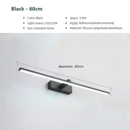 BABBAK’S LTD DAMIASMIL Modern LED Bathroom Mirror Lamp – Wall Mounted, Aluminum, Black/Ivory, Energy-Efficient Lighting