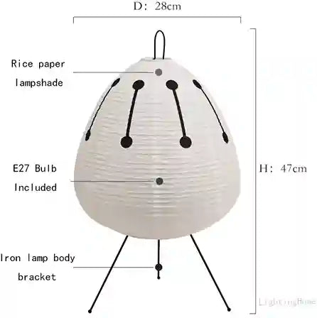 BABBAK'S LTD Claeted Elegant Traditional LED Table Lamp – 28cm x 47cm – White Iron & Paper – Bedroom & Living Room Lighting