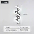 BABBAK'S LTD DARHYN Three Curved Lines LED Wall Lamp – Modern Dimmable Aluminum & Acrylic Light for Bedroom, Living Room, Dining Area (Black/White)