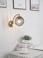 BABBAK'S LTD LZPZ RUI Modern Wall Lamps – Elegant LED Lighting for Bedroom & Hallway (Metal + Glass, Blue/Gray/Green)