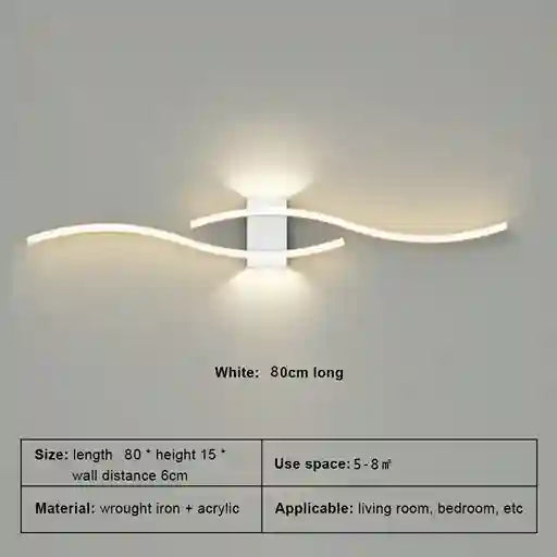 BABBAK’S LTD DARHYN Minimalist LED Strip Wall Lamp – Modern Dimmable Lighting, Multiple Sizes & Colors, Iron + Acrylic for Home Decor
