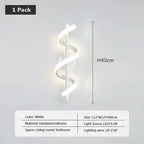 BABBAK'S LTD DARHYN Three Curved Lines LED Wall Lamp – Modern Dimmable Aluminum & Acrylic Light for Bedroom, Living Room, Dining Area (Black/White)