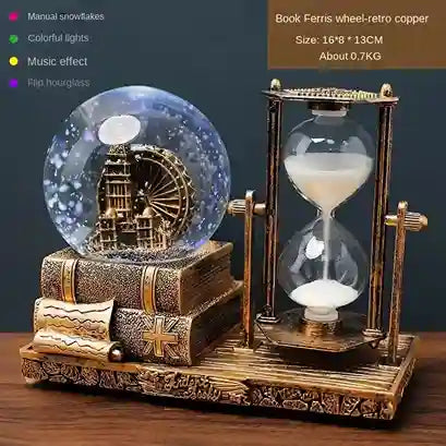 Sand Timer Hourglass Table Decor Gold | BABBAK'S LTD