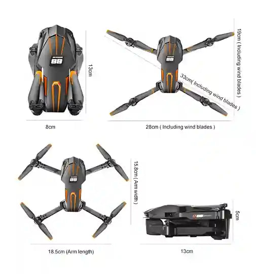 BABBAK'S LTD MIJIA 8K UHD Camera Drone – Lightweight App-Controlled Aerial Photography Quadcopter