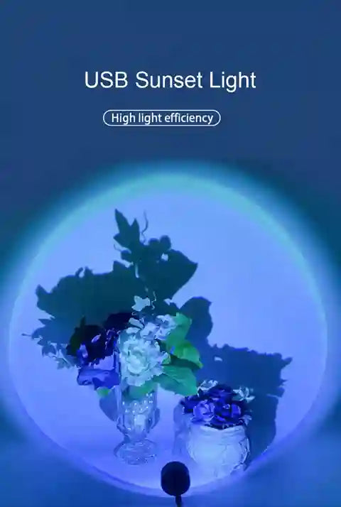 BABBAK'S LTD Mini RGB Sunset Projection Lamp – USB Atmosphere Night Light for Bedroom & Photography