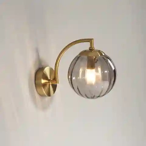 BABBAK'S LTD LZPZ RUI Modern Wall Lamps – Elegant LED Lighting for Bedroom & Hallway (Metal + Glass, Blue/Gray/Green)