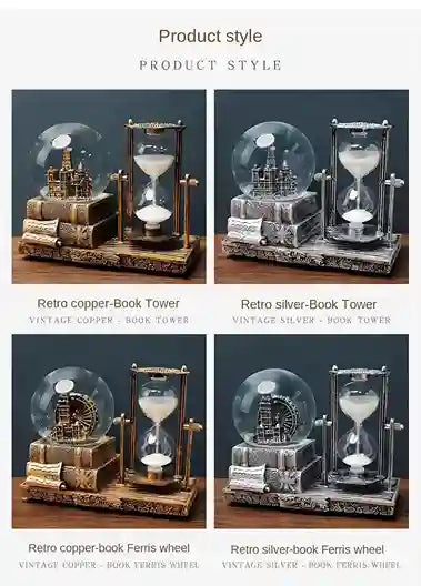 Sand Timer Hourglass Table Decor Gold | BABBAK'S LTD