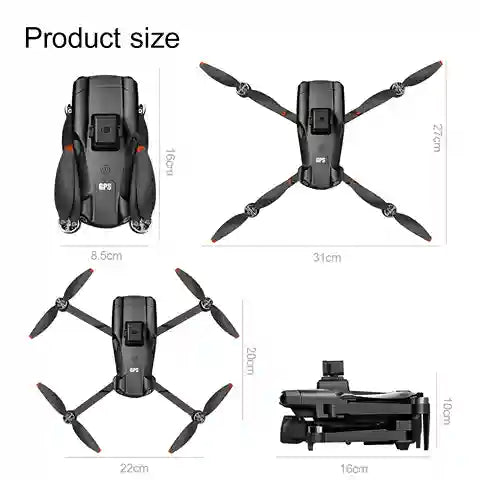 BABBAK'S LTD Xiaomi V198GPS Drone – Foldable 8K HD Camera GPS Quadcopter with Obstacle Avoidance