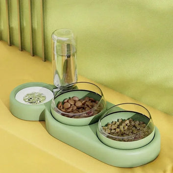 BABBAK'S LTD Pet Cat & Dog Feeding Bowl with Automatic Water Dispenser – Splash‑Proof & Neck Protection Design