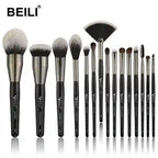 Set of BEILI makeup brushes on a white background