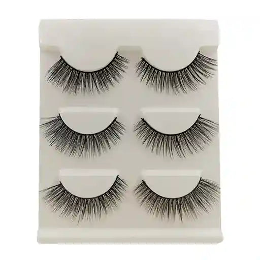 Set of false eyelashes in a packaging case on a white background