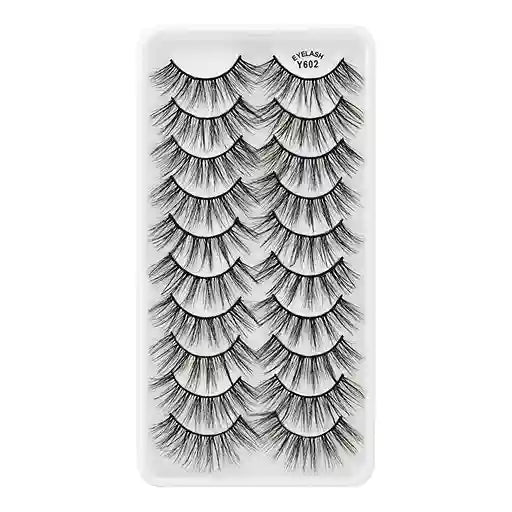 Set of false eyelashes on a white card with brand name.