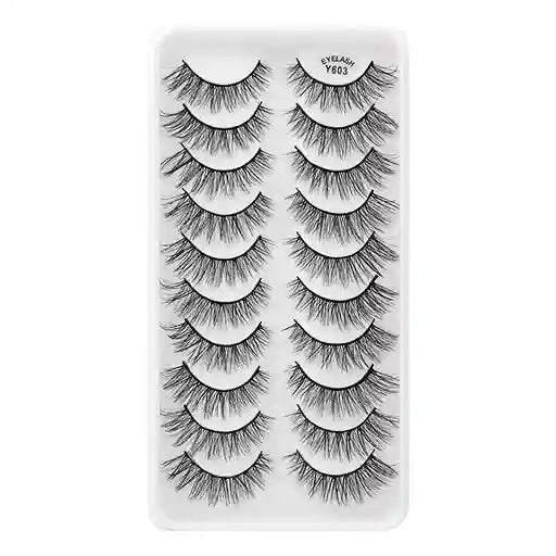 Set of false eyelashes on a white card with brand name.