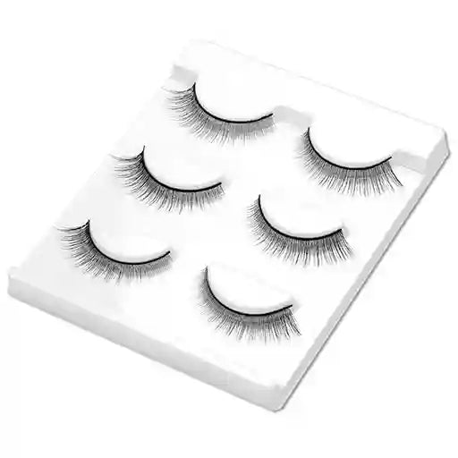 Set of false eyelashes in a white box on a white background