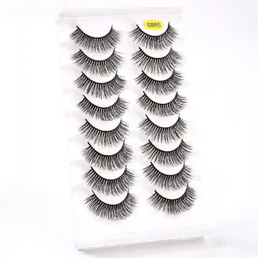 Set of false eyelashes on a white background