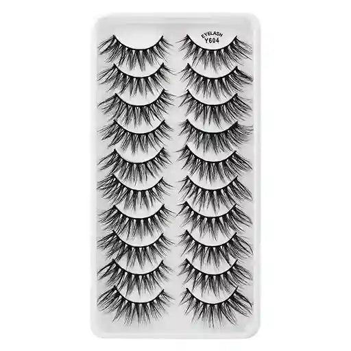 Set of false eyelashes on a white card with brand label