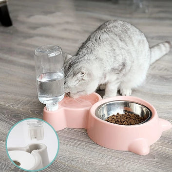 BABBAK'S LTD Automatic Pet Water Dispenser with Food Bowl – Cats & Dogs Feeding Station