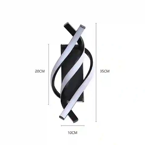 BABBAK'S LTD DARHYN Three Curved Lines LED Wall Lamp – Modern Dimmable Aluminum & Acrylic Light for Bedroom, Living Room, Dining Area (Black/White)