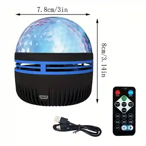 BABBAK’S LTD Galaxy Star Projector Night Light – 7 Color LED Sky Lamp with Remote Control & USB Power – Room Decor for Kids & Adults