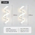 BABBAK'S LTD DARHYN Three Curved Lines LED Wall Lamp – Modern Dimmable Aluminum & Acrylic Light for Bedroom, Living Room, Dining Area (Black/White)