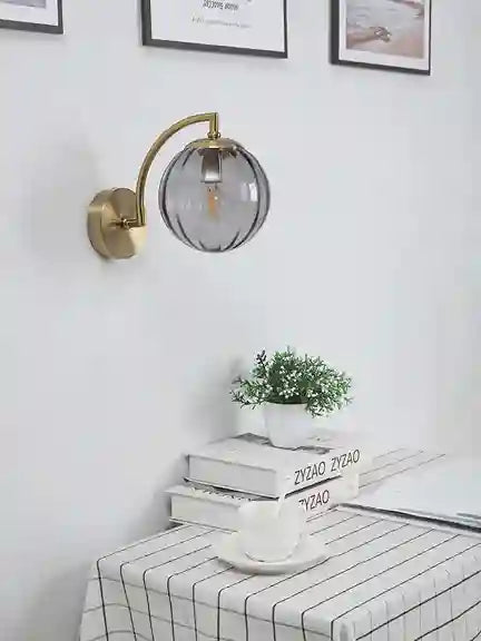 BABBAK'S LTD LZPZ RUI Modern Wall Lamps – Elegant LED Lighting for Bedroom & Hallway (Metal + Glass, Blue/Gray/Green)