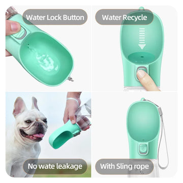BABBAK'S LTD Portable Dog Water Bottle – Leakproof Outdoor Pet Drinking Bottle for Dogs & Cats